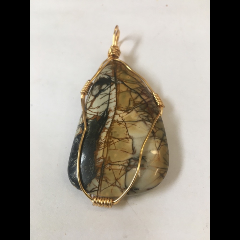 Men/Women’s Gold Filled Wrapped Jasper Pendant